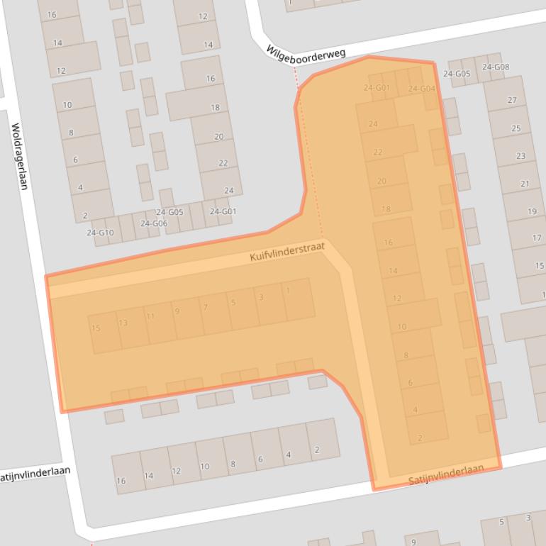 Kaart van postcodegebied 5641BS.