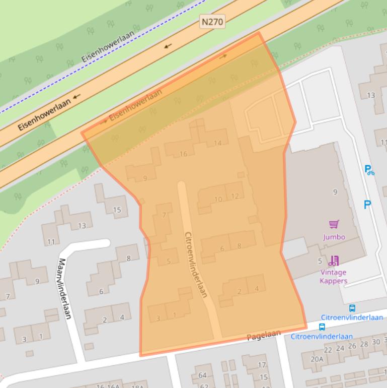 Kaart van postcodegebied 5641CG.