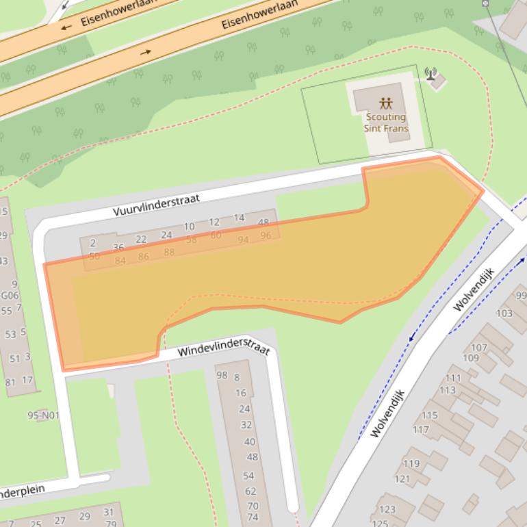 Kaart van postcodegebied 5641DN.