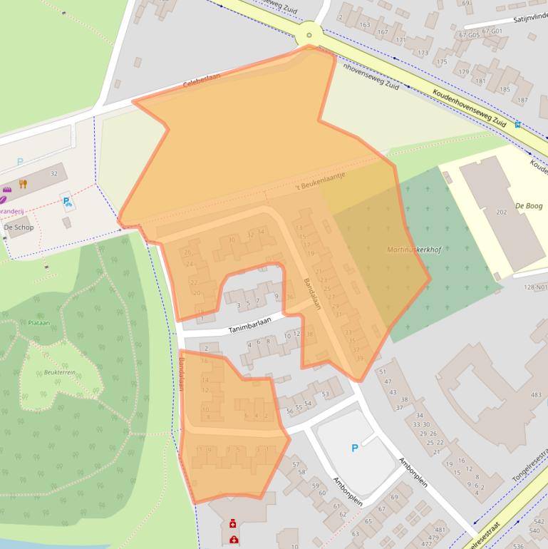 Kaart van postcodegebied 5641GG.