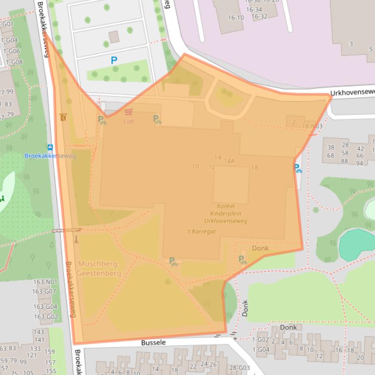 Kaart van postcodegebied 5641KE.