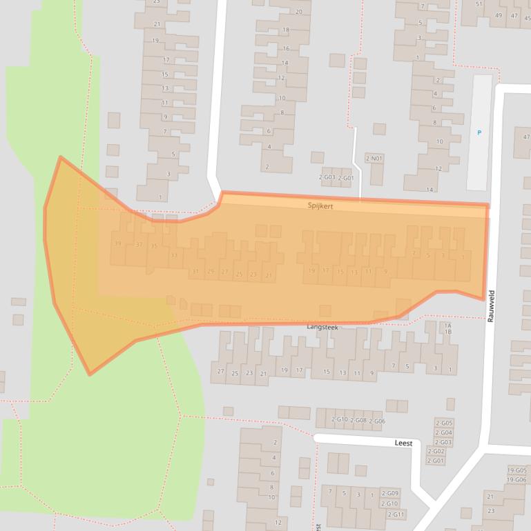 Kaart van postcodegebied 5641NH.