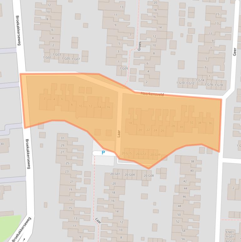 Kaart van postcodegebied 5641PD.