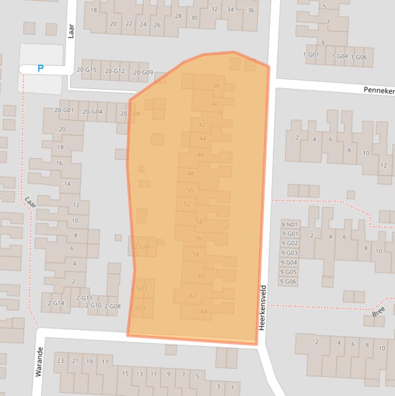 Kaart van postcodegebied 5641PE.