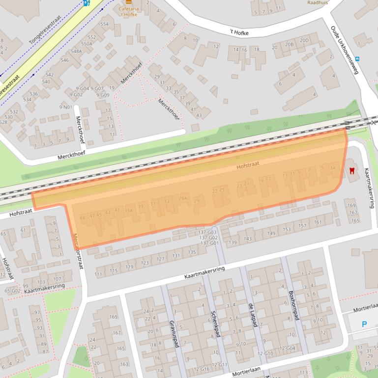 Kaart van postcodegebied 5641TA.