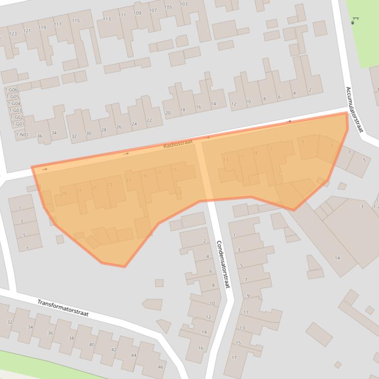 Kaart van postcodegebied 5641TG.