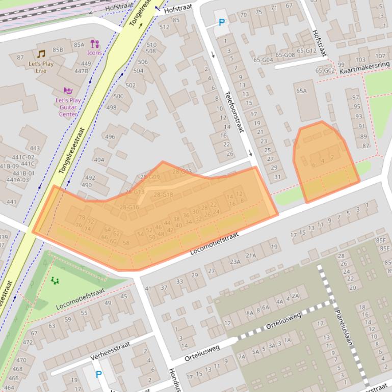 Kaart van postcodegebied 5641TT.