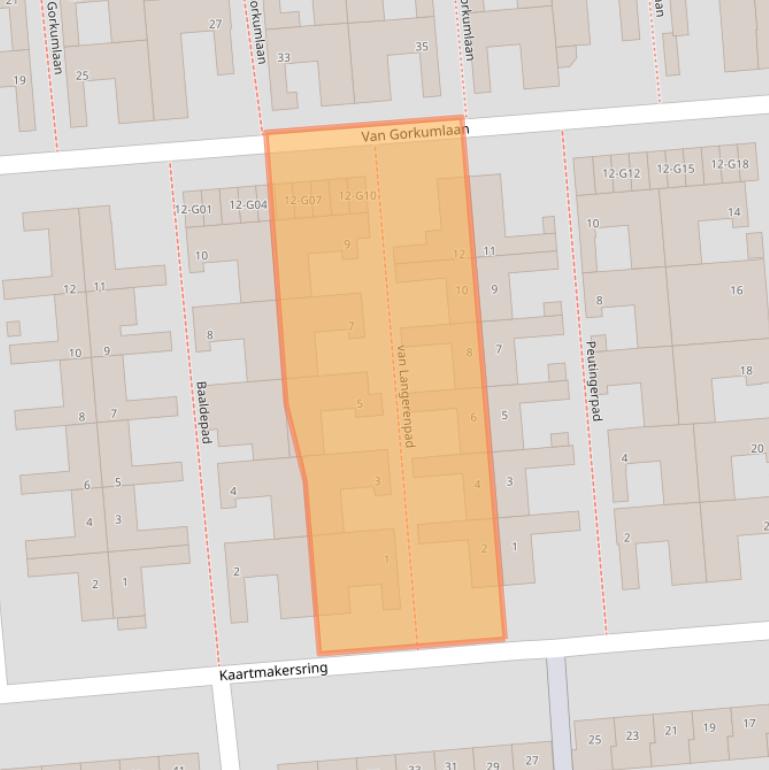 Kaart van postcodegebied 5641WX.