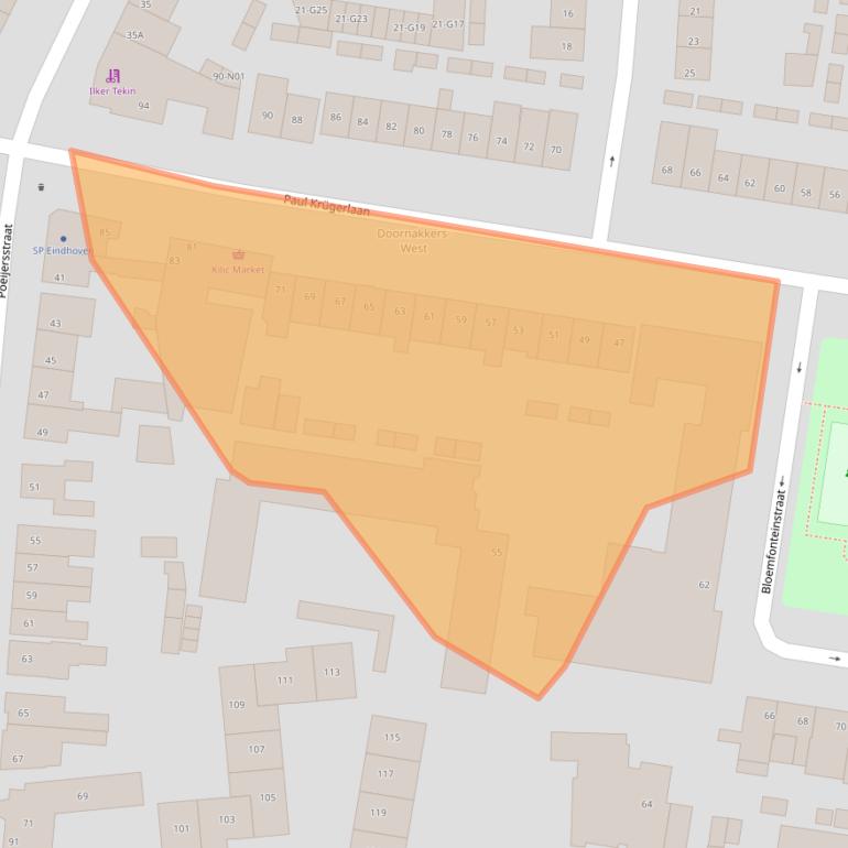 Kaart van postcodegebied 5642GH.