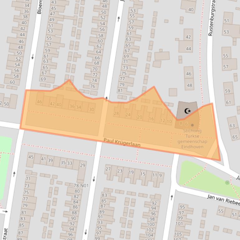 Kaart van postcodegebied 5642GJ.