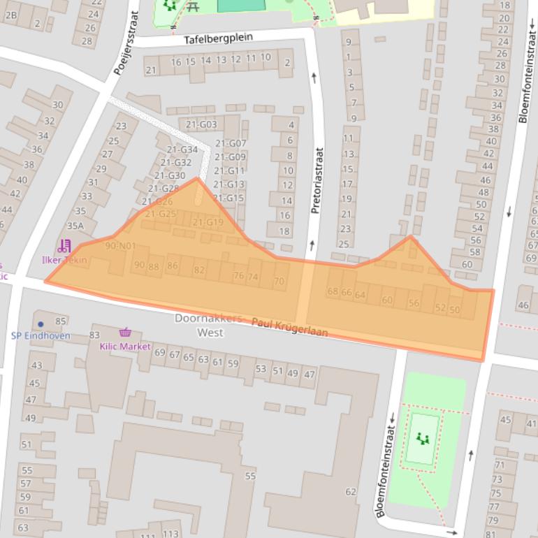 Kaart van postcodegebied 5642GK.