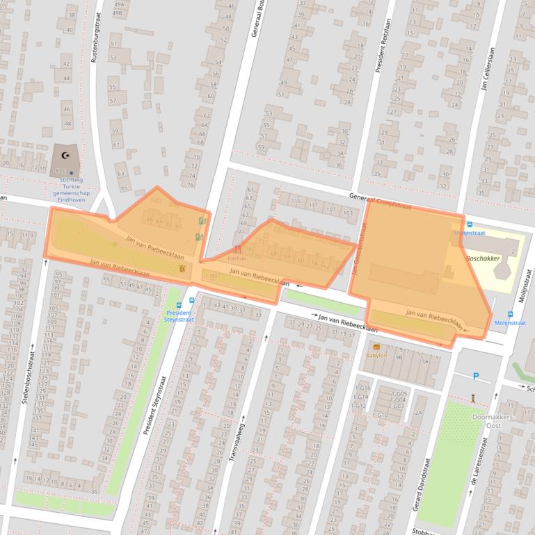 Kaart van postcodegebied 5642MD.