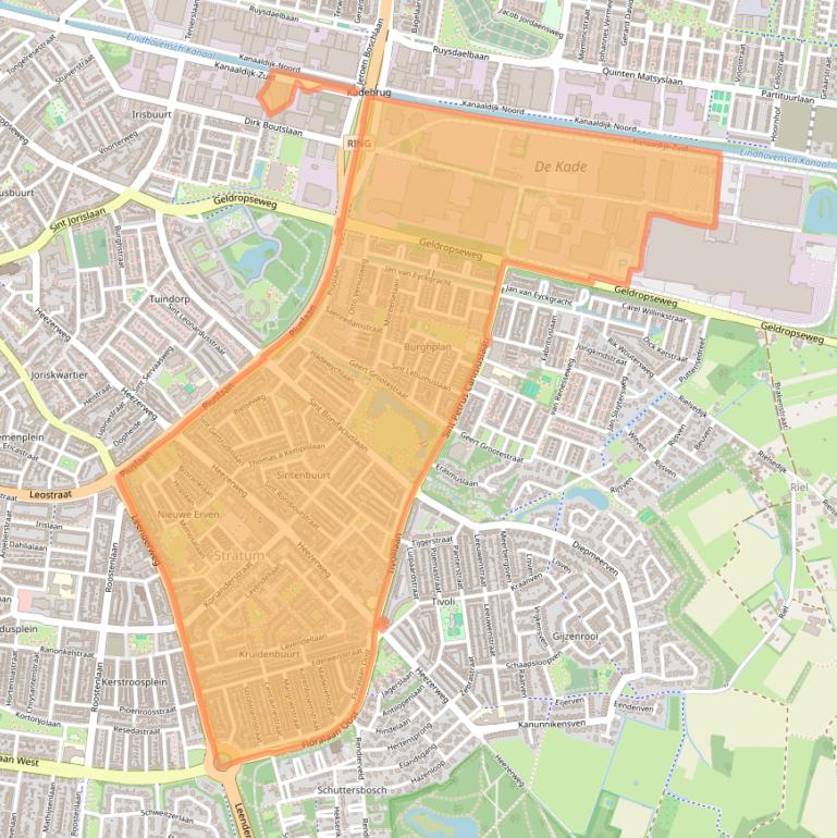Kaart van postcodegebied 5643.