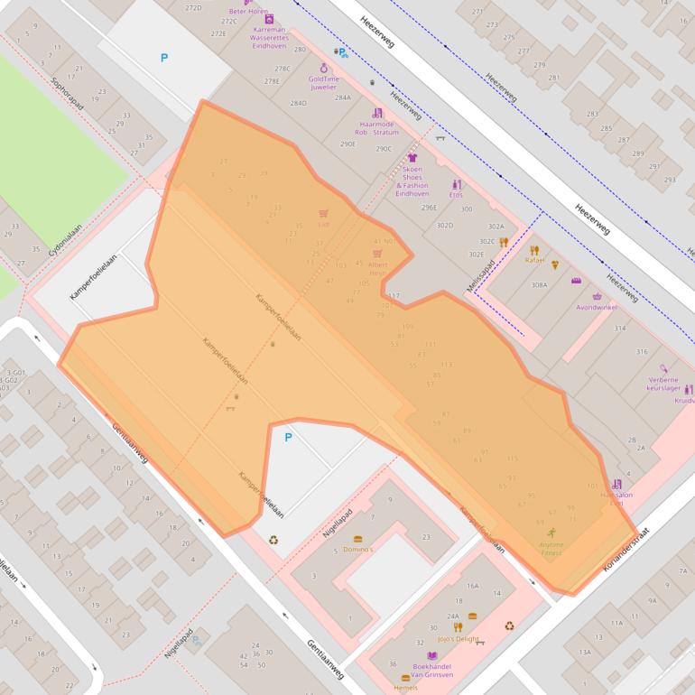 Kaart van postcodegebied 5643BB.