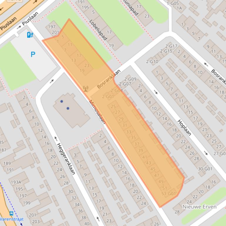 Kaart van postcodegebied 5643BL.