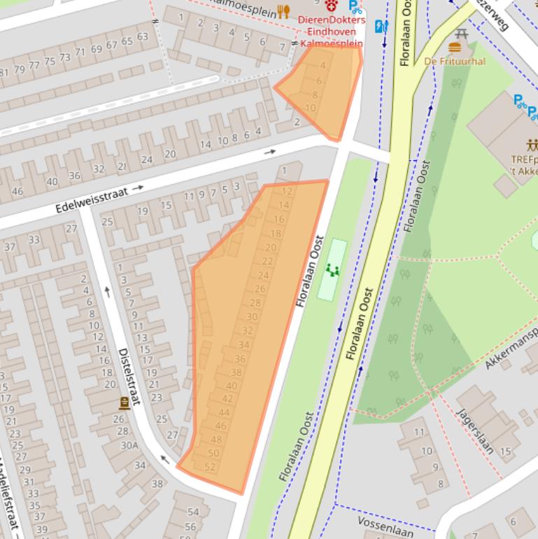 Kaart van postcodegebied 5643JA.