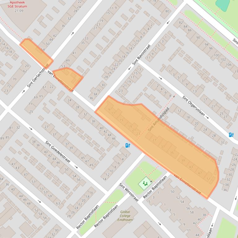 Kaart van postcodegebied 5643MC.