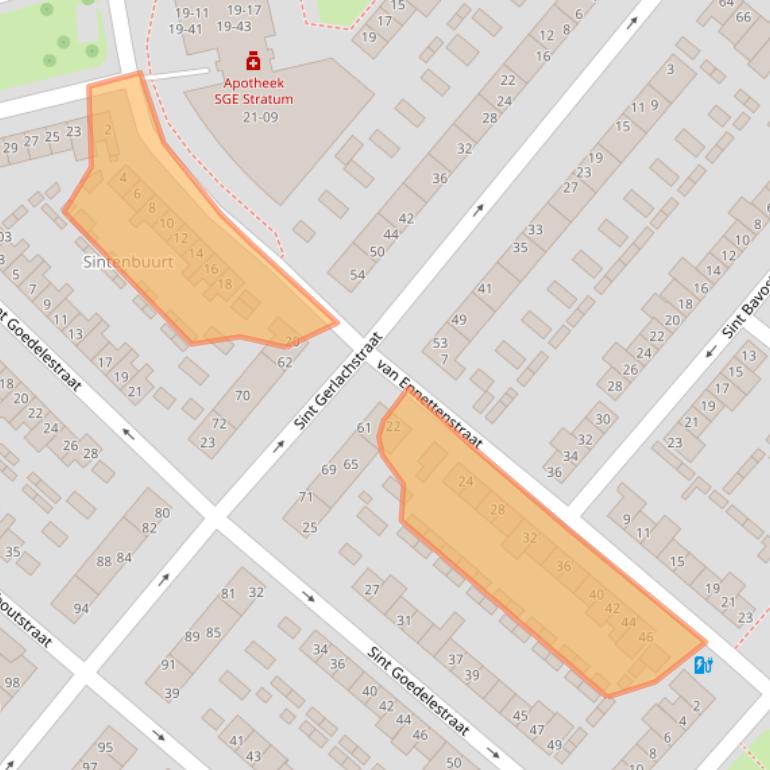 Kaart van postcodegebied 5643ME.