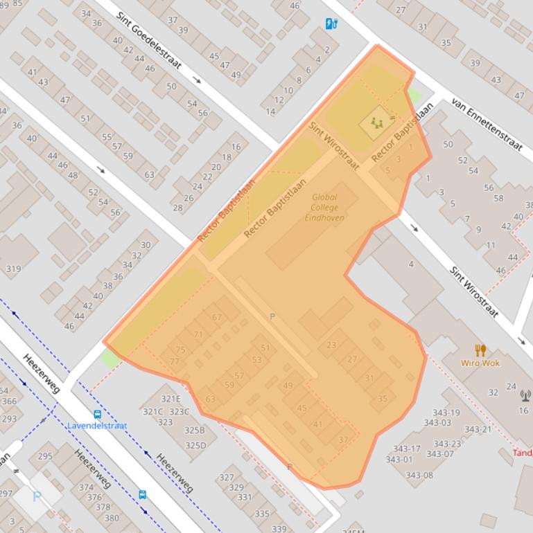 Kaart van postcodegebied 5643MR.
