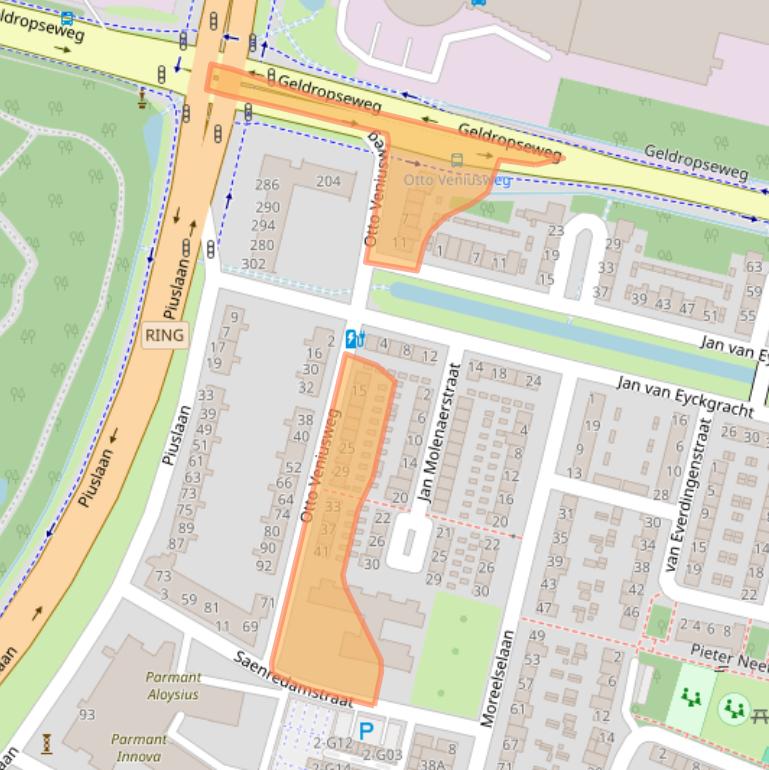 Kaart van postcodegebied 5643RD.