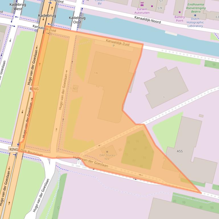 Kaart van postcodegebied 5643TW.