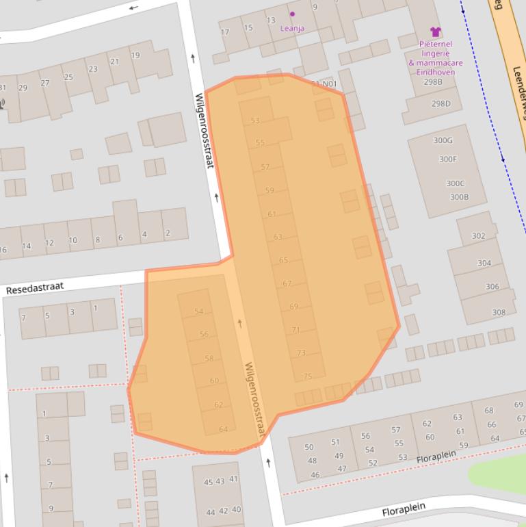 Kaart van postcodegebied 5644CG.