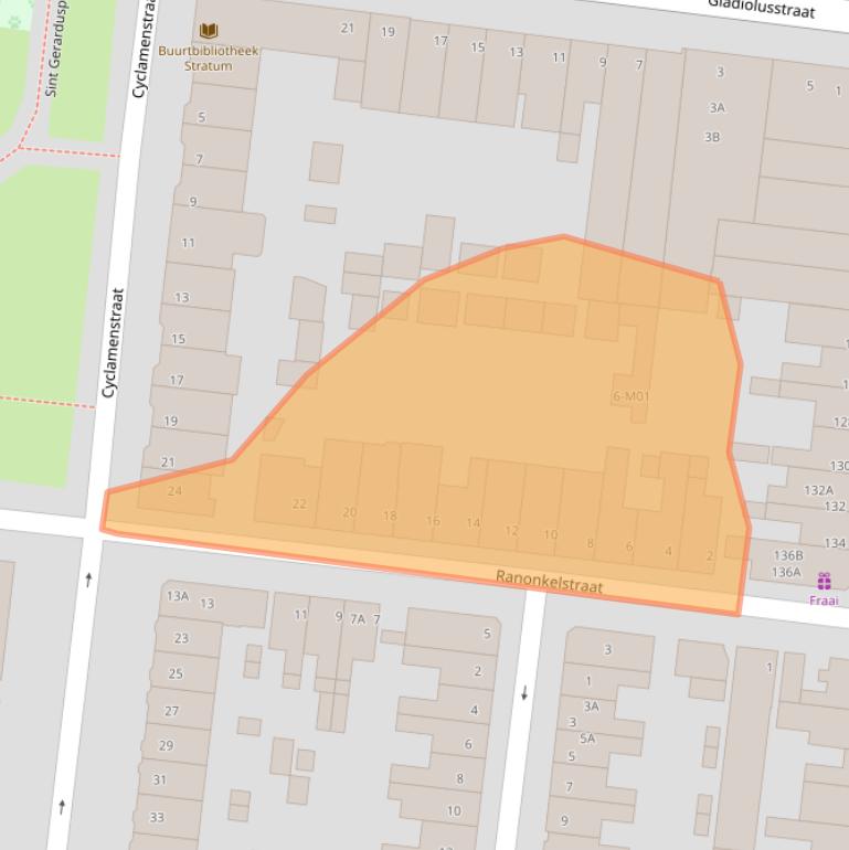 Kaart van postcodegebied 5644LC.