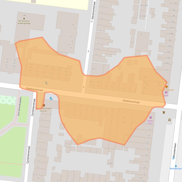 Kaart van postcodegebied 5644ND.