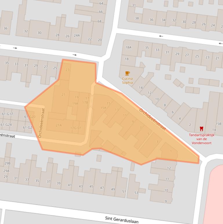 Kaart van postcodegebied 5644NH.