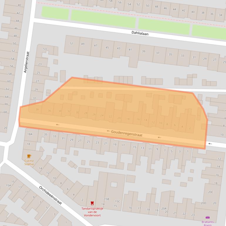 Kaart van postcodegebied 5644PJ.