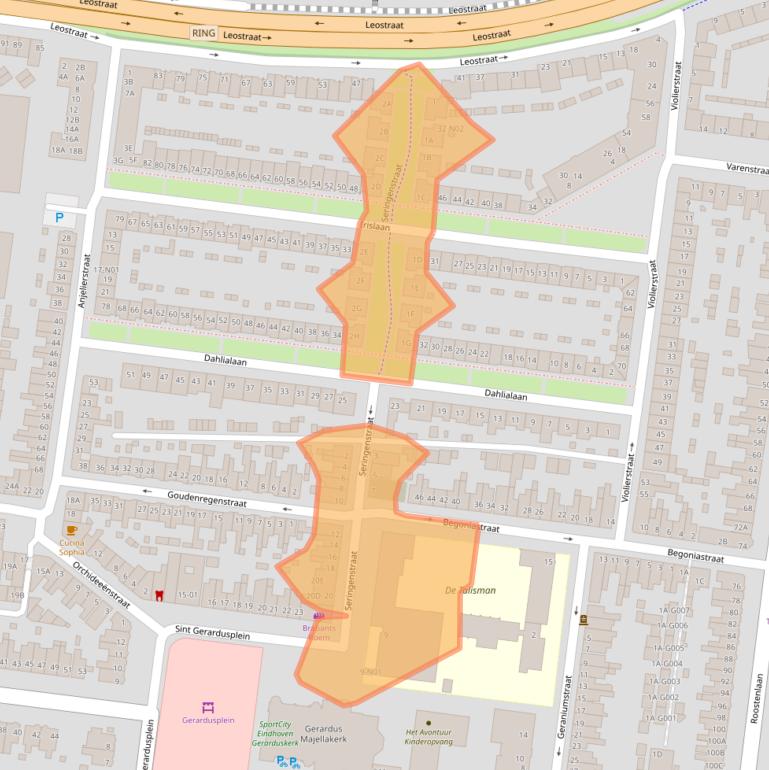 Kaart van postcodegebied 5644PK.