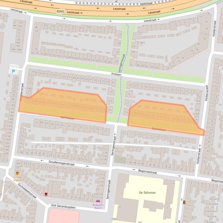 Kaart van postcodegebied 5644PL.