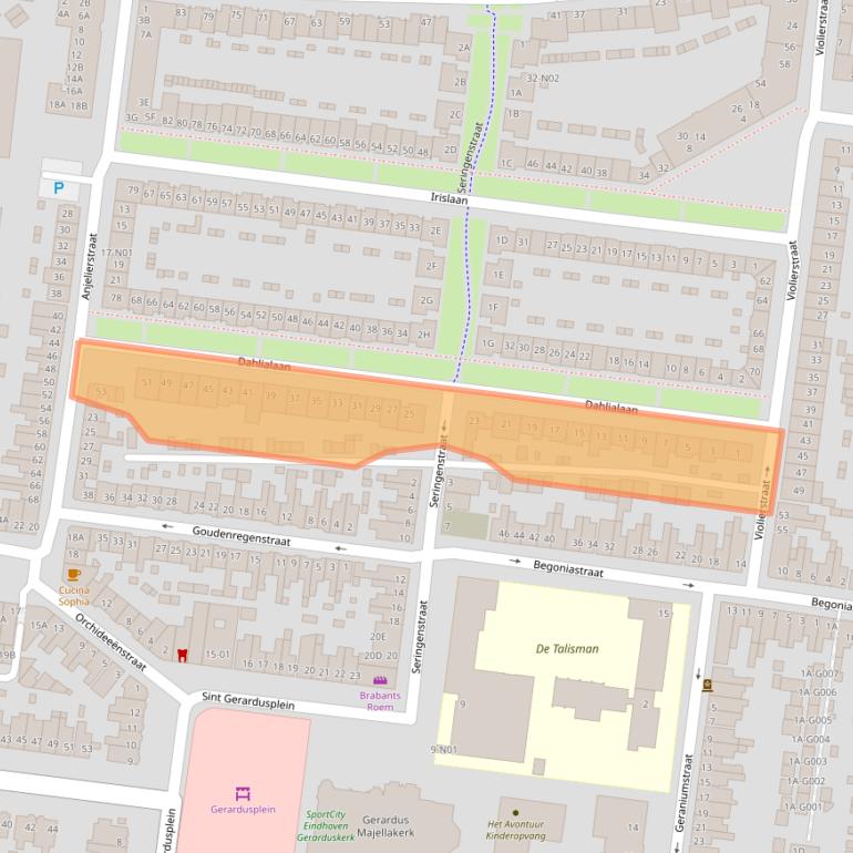 Kaart van postcodegebied 5644PN.