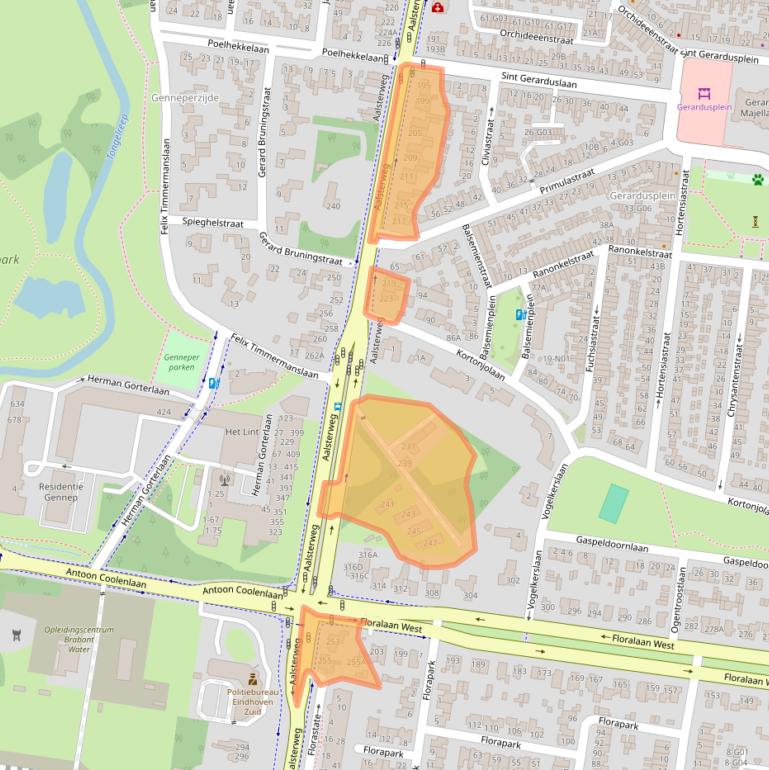 Kaart van postcodegebied 5644RB.