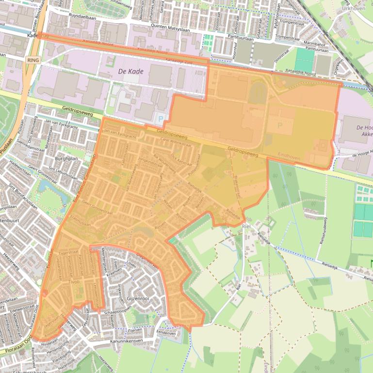 Kaart van postcodegebied 5645.