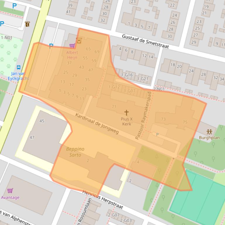 Kaart van postcodegebied 5645EN.