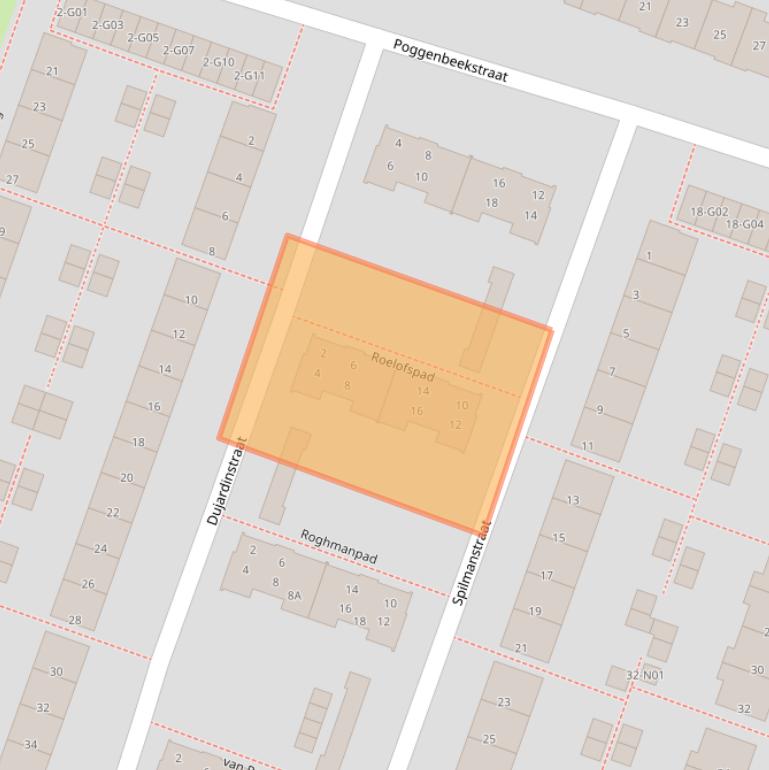 Kaart van postcodegebied 5645JG.