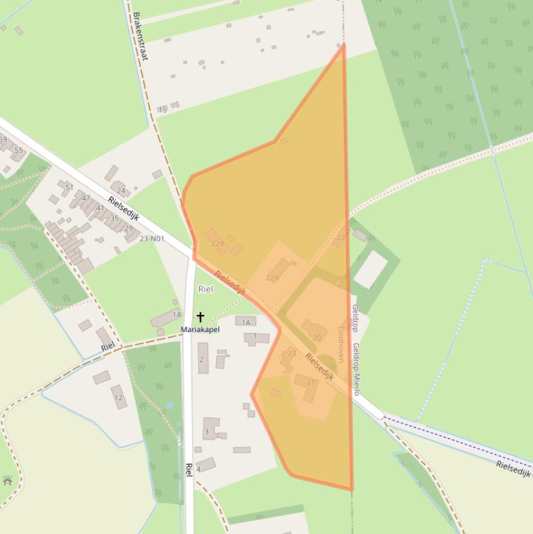 Kaart van postcodegebied 5647LA.