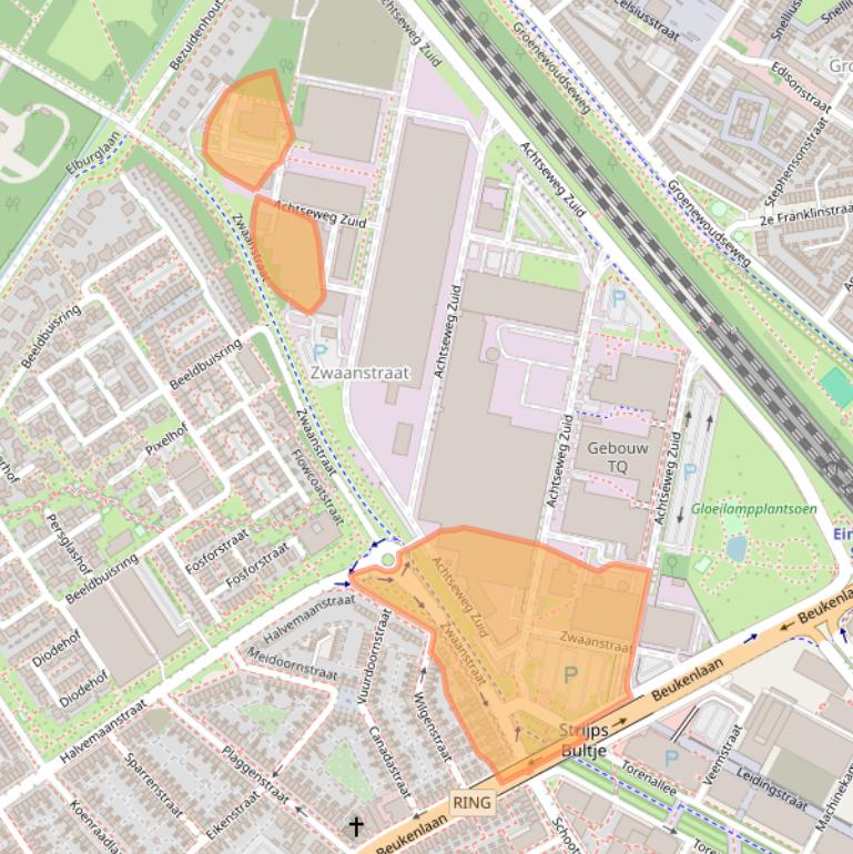 Kaart van postcodegebied 5651CA.