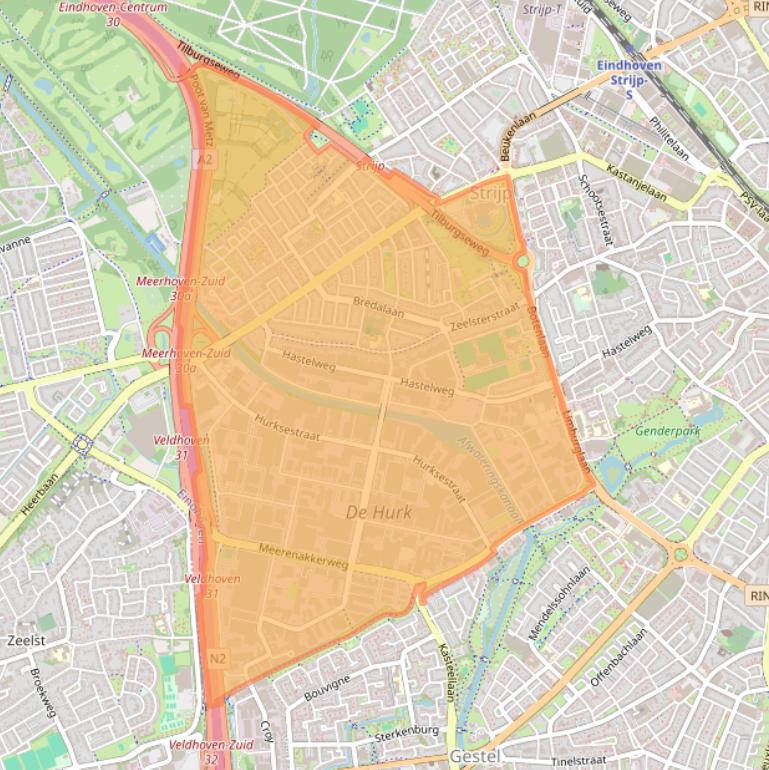 Kaart van postcodegebied 5652.