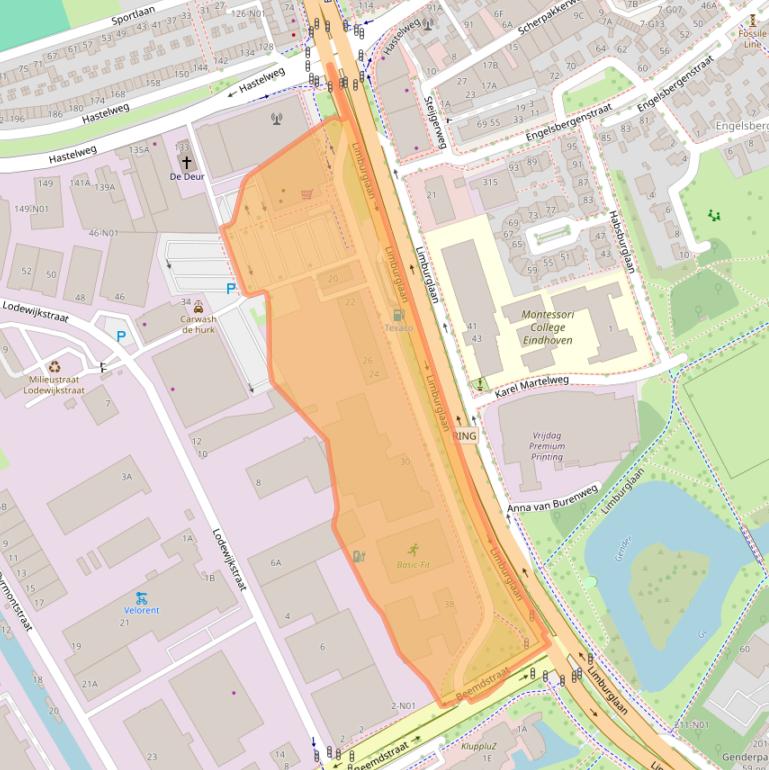 Kaart van postcodegebied 5652AA.