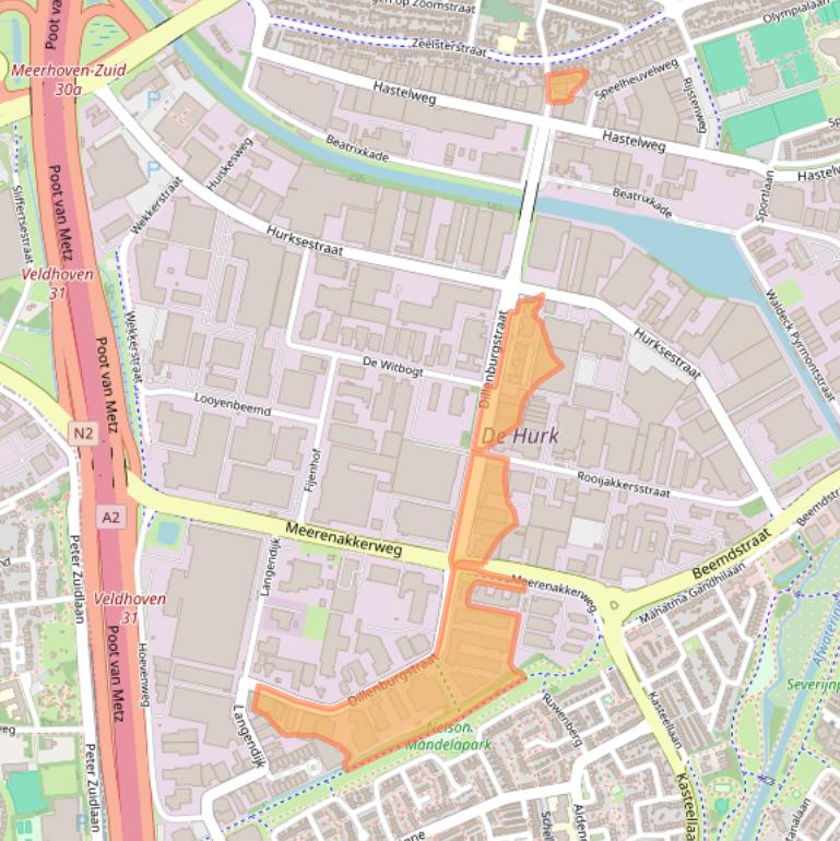 Kaart van postcodegebied 5652AM.