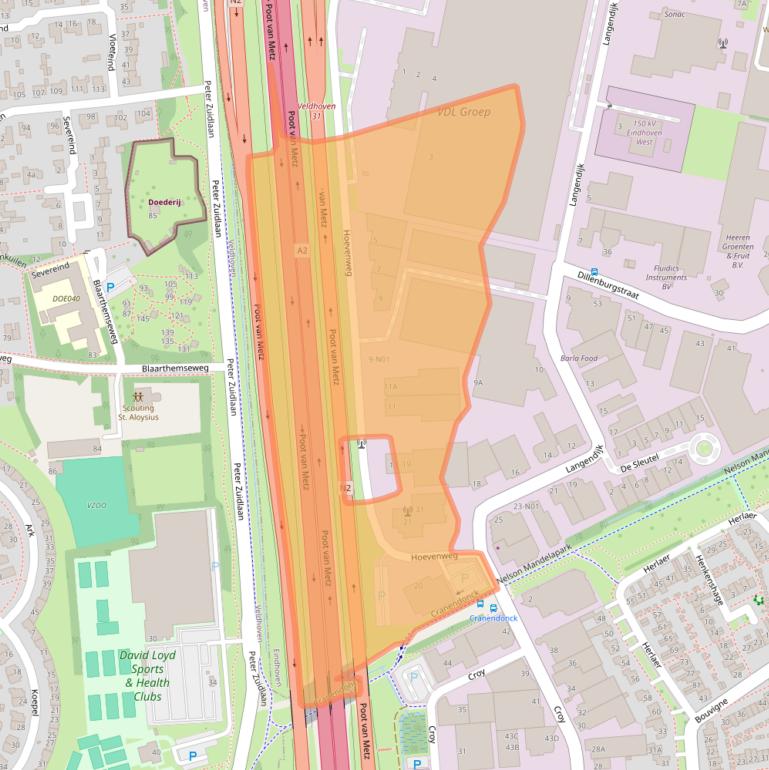 Kaart van postcodegebied 5652AW.