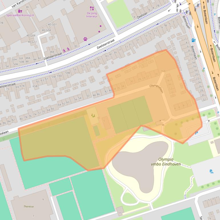 Kaart van postcodegebied 5652CC.