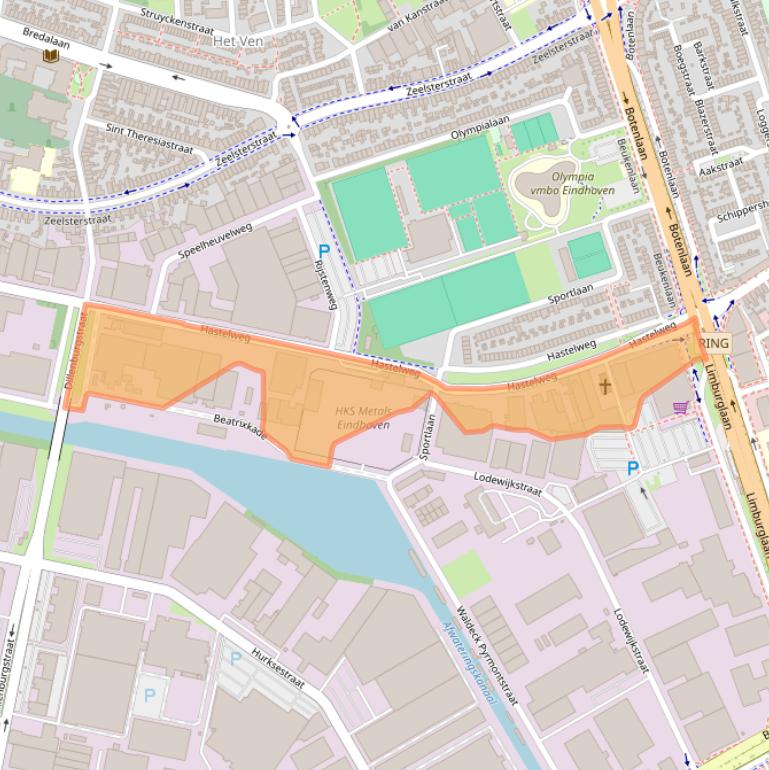 Kaart van postcodegebied 5652CJ.