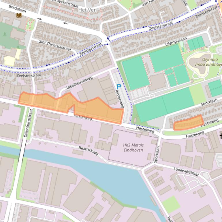 Kaart van postcodegebied 5652CL.