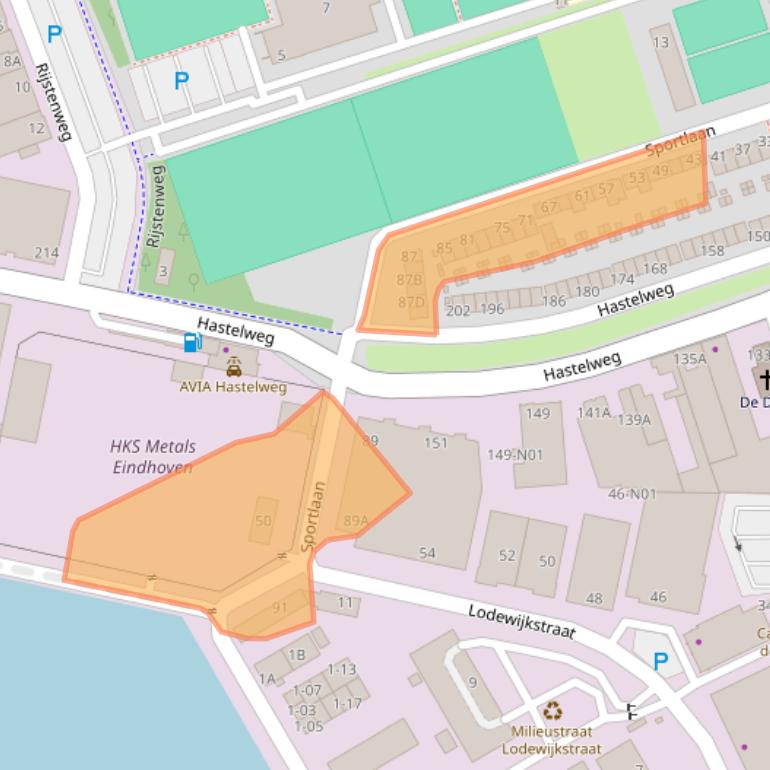 Kaart van postcodegebied 5652CR.