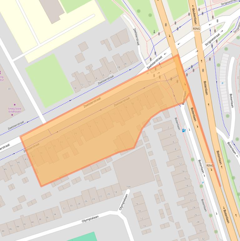 Kaart van postcodegebied 5652EA.