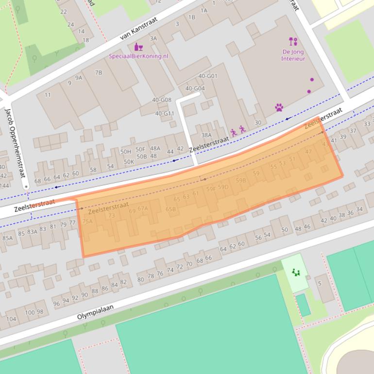 Kaart van postcodegebied 5652EB.