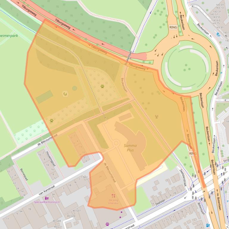 Kaart van postcodegebied 5652GB.